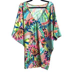 Trina Turk Recreation Bright Multicolor Tropical Swim Cover